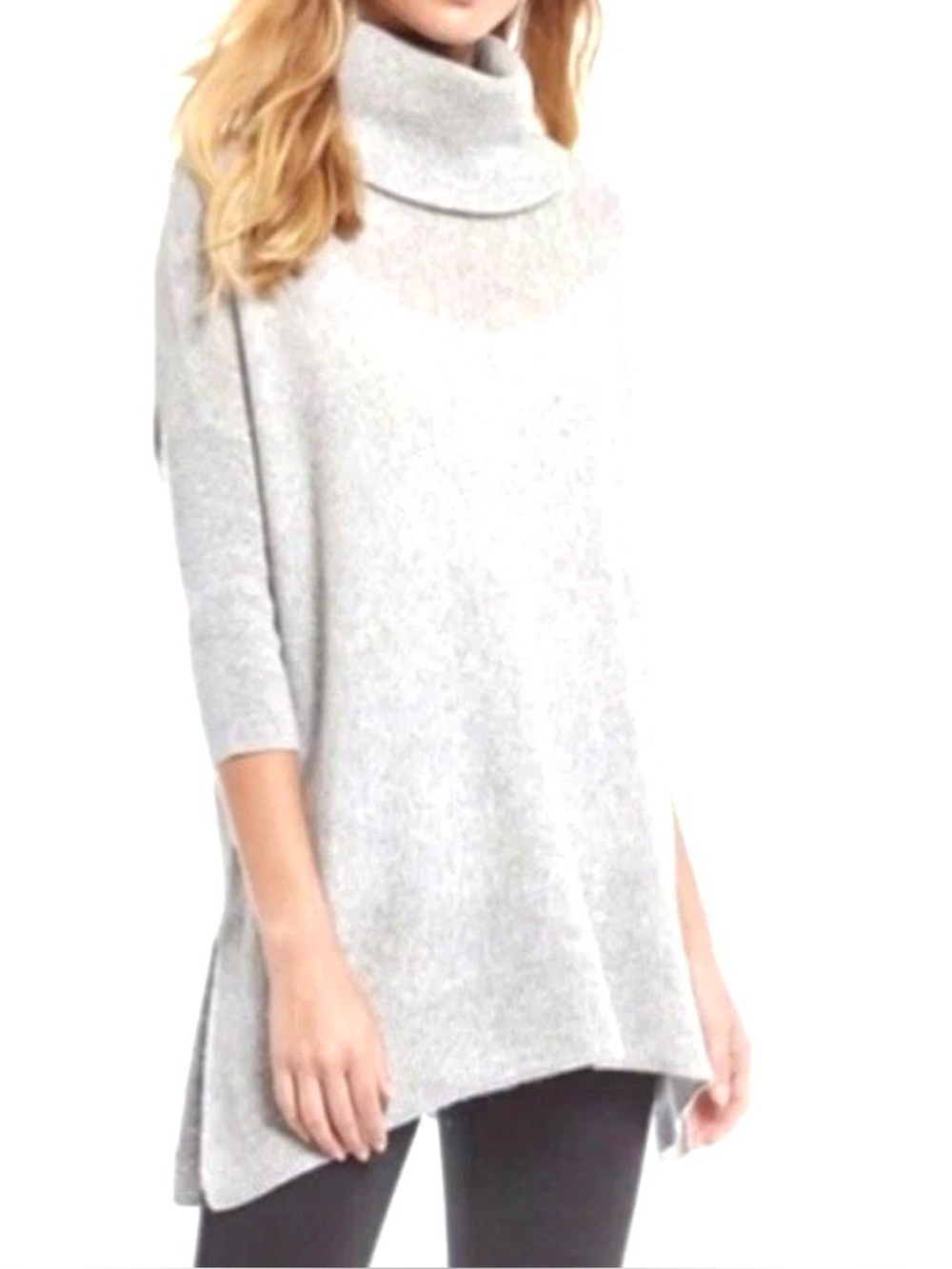 ANTONIO MELANI 100% Cashmere Sweater Women Medium Long Tunic Gray